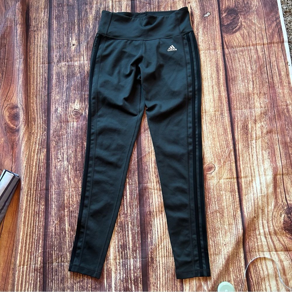Women’s Adidas Leggings Dark Green Grey Size M